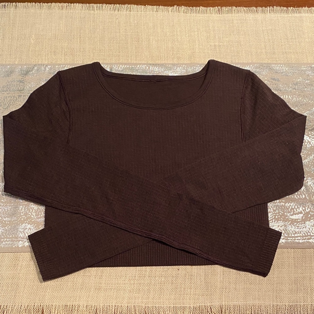 Lululemon Brown Ebb to Street Long Sleeve Sz 8